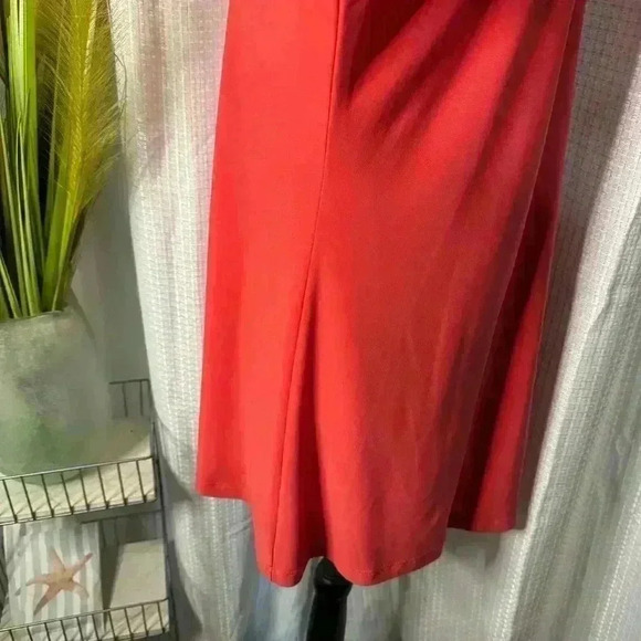 Clara Sun Woo USA Women’s M Red 3/4 Sleeve Back Neck Cutout Tunic Top - Picture 6 of 12